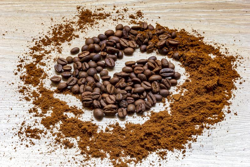 Freshly ground roasted coffee