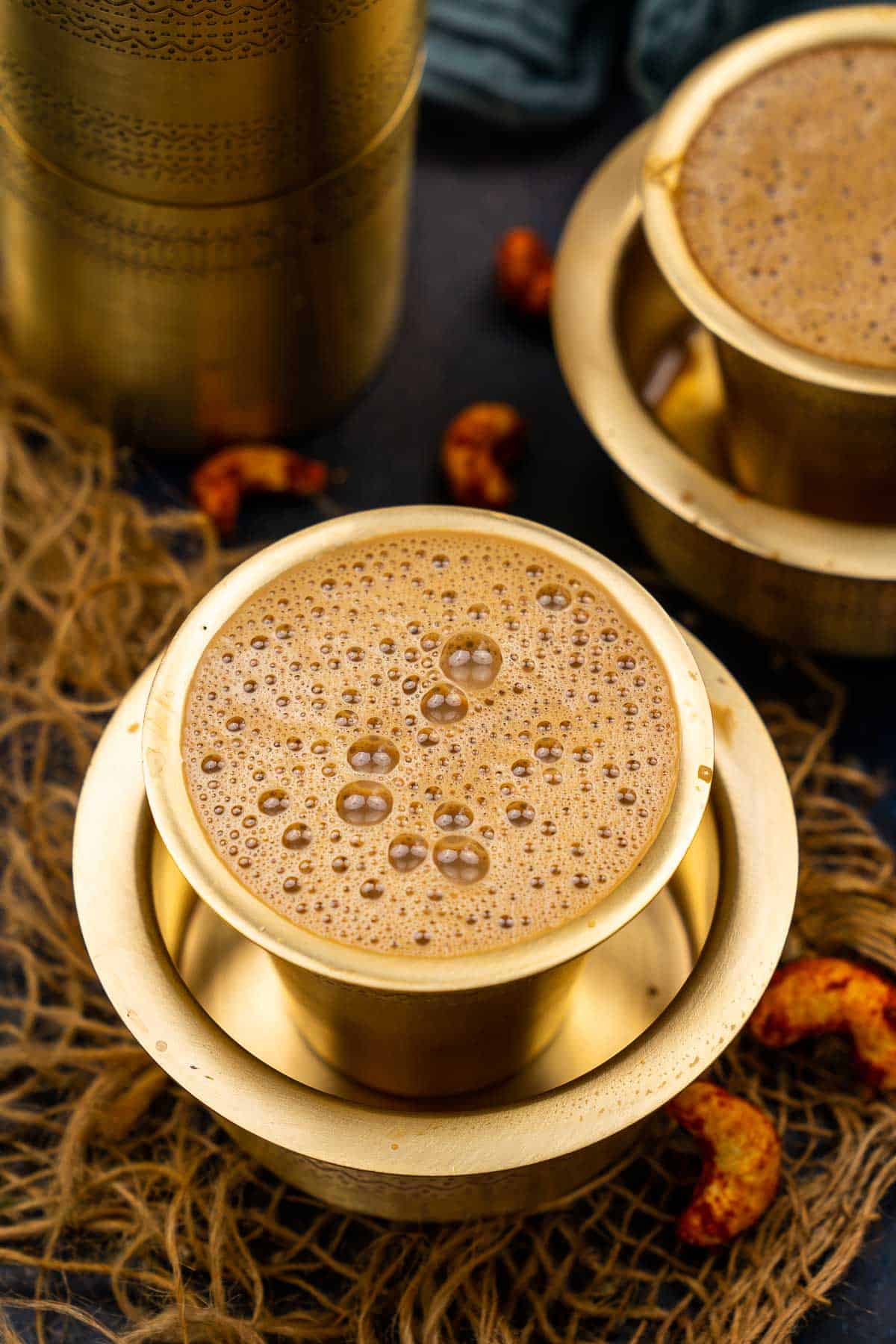 Slow-brewed South Indian filter coffee decoction